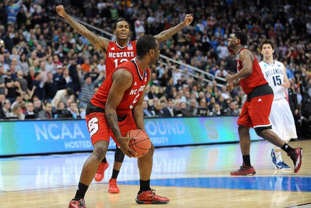 N.C. State defeats 1 seed Villanova in the third round of the NCAA Men's Basketball Tournament in Pittsburgh, PA Saturday, Mar. 21, 2015. The Wolfpack will face the winner of Louisville vs Northern Iowa in their Sweet Sixteen matchup in Syracuse, NY.