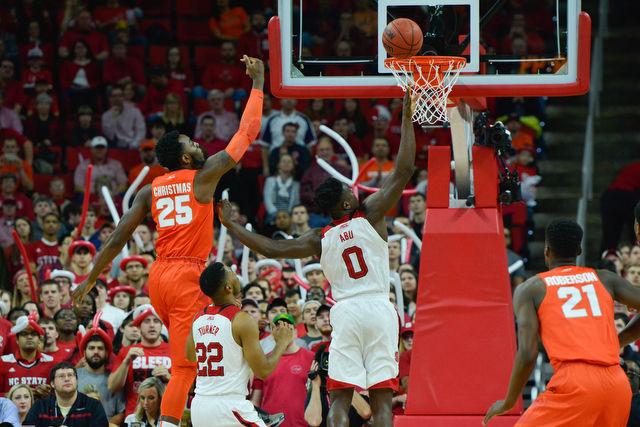 The N.C. State men's basketball team defeated the Syracuse Orange Saturday, March 7, 2015 at PNC Arena 71-57. With the win against the Orange the Wolfpack clenched a number 7 seed in the ACC tournament.