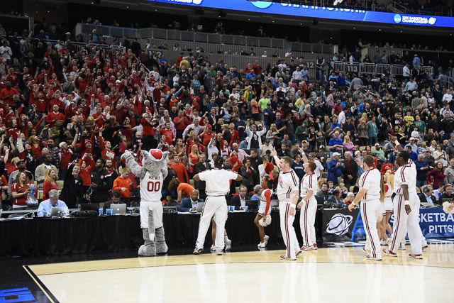 N.C. State defeats 1 seed Villanova in the third round of the NCAA Men's Basketball Tournament in Pittsburgh, PA Saturday, Mar. 21, 2015. The Wolfpack will face the winner of Louisville vs Northern Iowa in their Sweet Sixteen matchup in Syracuse, NY.