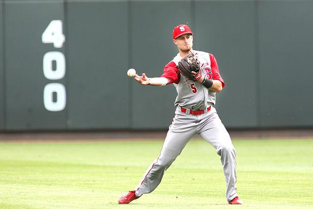 Senior shortstop Joel McKeithan fields a ball during the final game of a triple header against UNC. McKeithan had one hit, one run, and one runner batted in during the 6-3 win on April 12th in Boshamer Stadium.