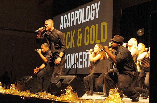 Acappology wows the crowd at their Black &amp; Gold Concert held in the Talley Ballroom. That Sunday evening no on April 12th, the group bid farewell to their senior members.