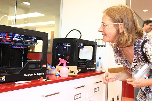 The D.H. Hill Library Makerspace is now open! This space focuses on introducing students and faculty to new technology of making things using 3D printers, 3D scanning, electronics prototyping, laser cutting and other Maker tools in a creative and collaborative environment. Unlike Hunt library where 3D printing is a service, the Makerspace at DHL allows students to work with 3D printers themselves. The large size of the room also allows it to be used as a teaching space and for conducting workshops.