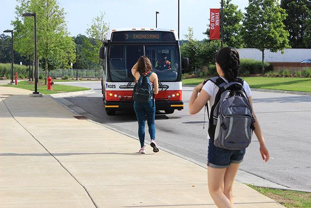Wolfline is NC State's bus service which is tailored to student class schedules, but also serves the general public fare-free. Wolfline buses operate every day when classes are in session. Currently, the Wolfline operates 12 routes on and between Main, Centennial, and the Veterinary School campuses.