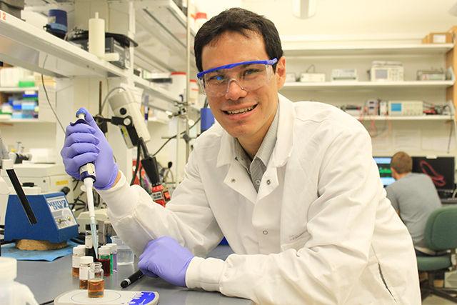 Alexander Richter, a Ph.D. student studying Chemical and biomolecular engineering works on sythesis of Environmentally-benign Nanoparticles. He won a $15000 Lemelson-MIT student prize to work on improving Agricultural pest control that could strengthen the global food supply. Richter, working with Dr. Orlin Velev won in the "Eat it" category for technology based inventions that can improve agriculture.