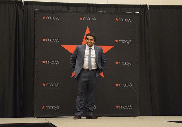 Prem Sahh, a junior studying mathematics, poses at the Career Development Center fashion show Monday in the Talley Ballroom. The purpose of the fashion show was to showcase appropriate outfits for the office, job interviews, casual Fridays, and other job-related events.