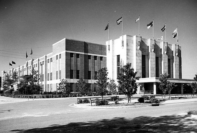 Reynolds Coliseum during the 1950s. Louis Armstrong performed at the coliseum in 1957.