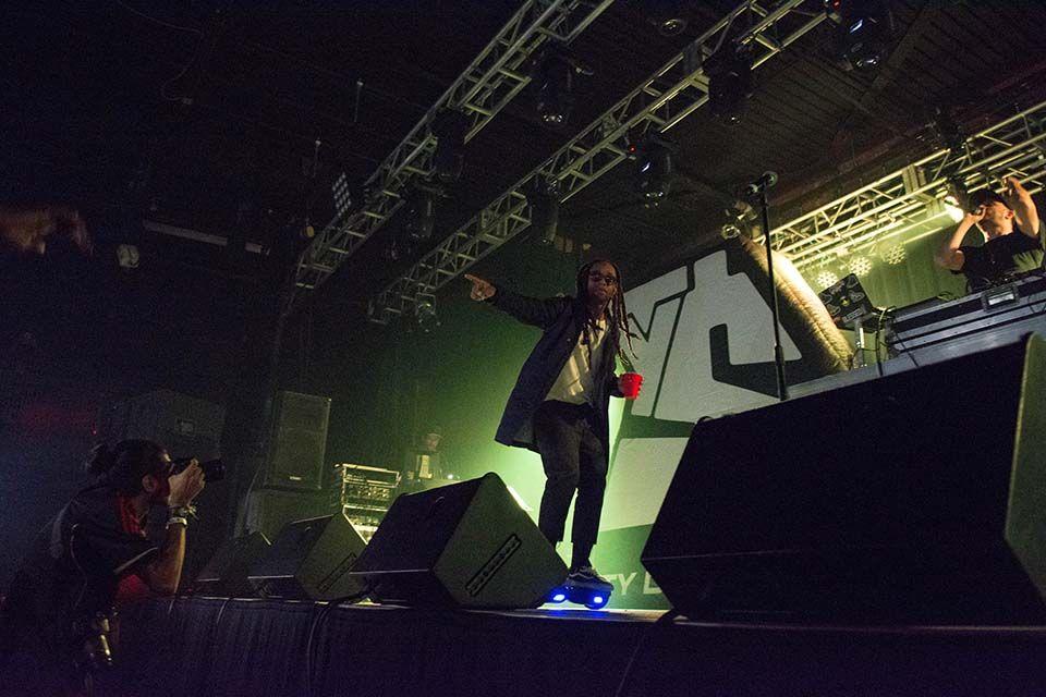 Ty Dolla $ign rolls onstage on an electric scooter at the UAB After Show at the UAB After Show at the Ritz in Raleigh on 11/6.