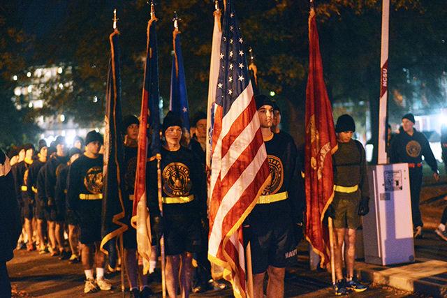Cadets are all geared up to lead the runners participating in the run held on Nov. 11, 2014 at the Bell Tower to celebrate Veteran&#8217;s Day. The event was organized by ROTC honor those who have served in the U.S. Armed Forces.&#160;