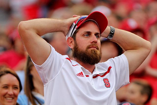 The "Surrender Cobra" shows itself at Carter Finley Stadium on November 28. Despite outscoring UNC by 10 points in the second half, the pack could not overcome two lost fumbles and an interception. The wolfpack lost 45-34.