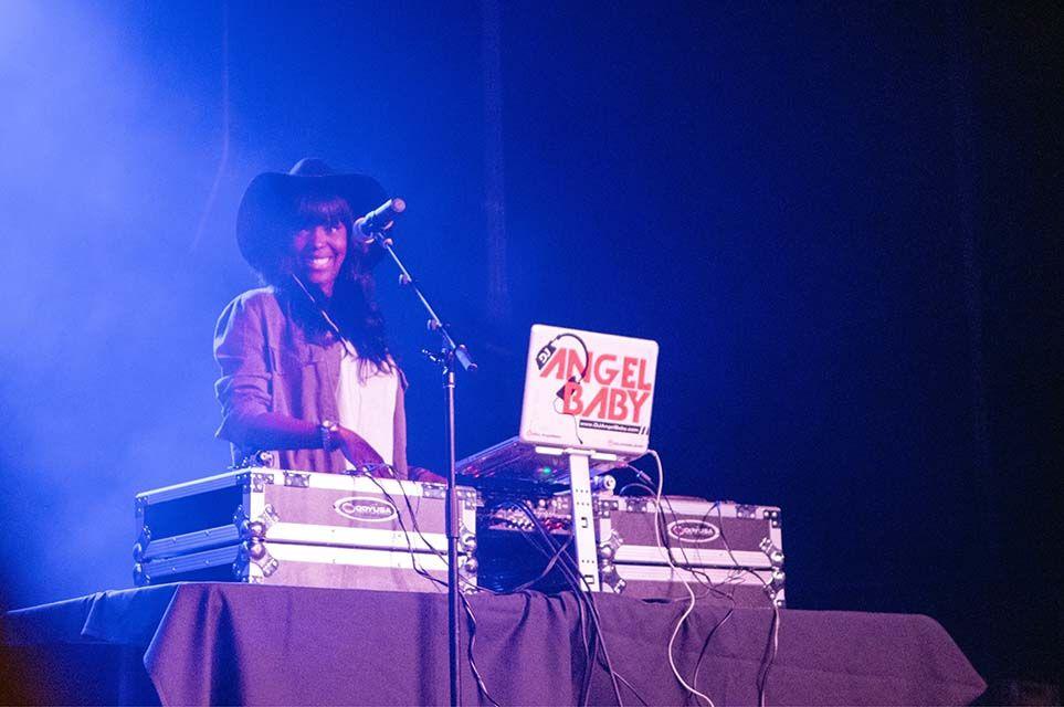 DJ Angel Baby, the opening act for Ty Dolla $ign, plays a set at the UAB After Show at the Ritz in Raleigh on 11/6.