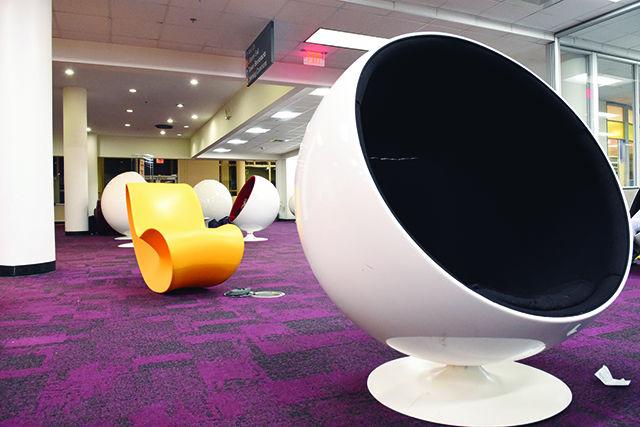 An Ball Chair rests in the west wing on the first floor of D.H. Hill on December 12. There are multiple Ball Chairs located on the first floor of the west wing.