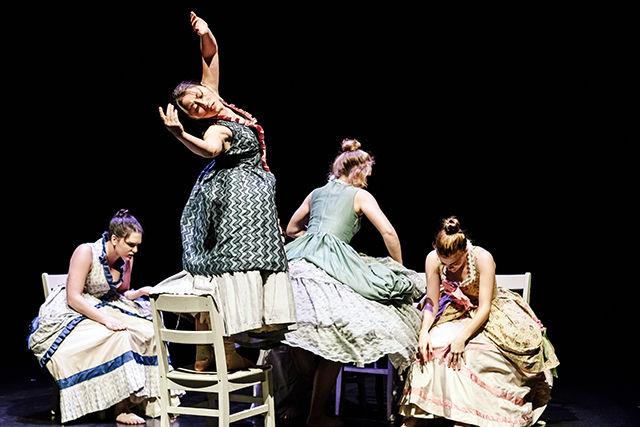 NCSU Dance Company members perform &#8220;Had Not That Accident Befallen Her,&#8221; choreographed by Robin Harris, director of the NC State Dance Program.