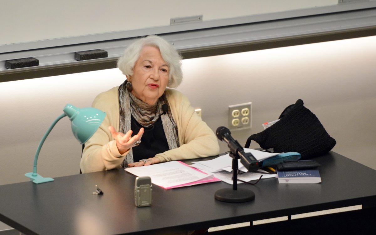 Kaja Finkler talks about her personal experience during and after World War II, as a part of Holocaust Remembrance Day. She is one of the survivors of concentration camps and recounted her journey with her mother during those dark times. &#8220;It&#8217;s ironic when I say that the epidemic saved us,&#8221; Finkler said. The only reason she was smuggled out of Warsaw when she was a child is that the city was struck by typhoid. They all thought that the Germans wouldn&#8217;t attack a place where more than 10 percent of the population was Jewish, but they were wrong, and she was fortunate enough to be saved due the widespread disease. This emotionally touching event took place Wednesday in SAS Hall.&#160;