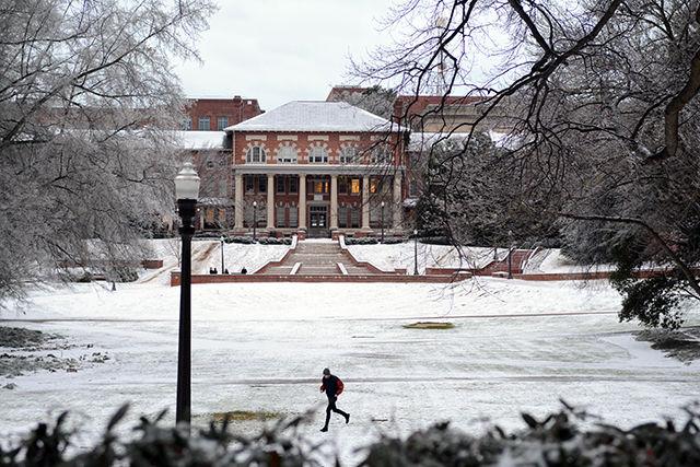 The Court of Carolina was covered in snow on Jan 22.