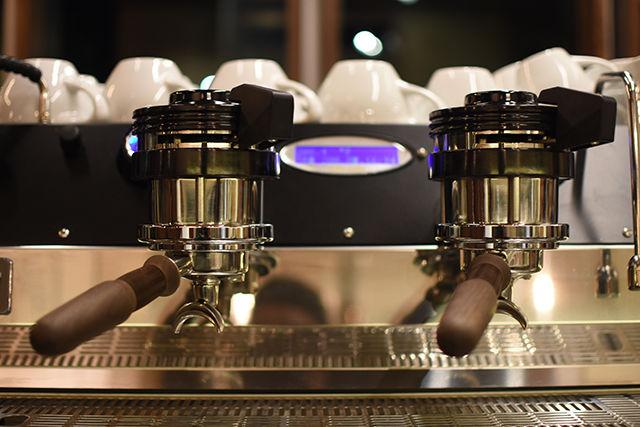 A double handle espresso machine sits on the counter of Jubala Coffee on Hillsborough Street on Wednesday. Jubala Coffee opened on Friday and features locally roasted Counter Culture Coffee for its customers. Jubala Coffee also offers another location on in North Raleigh on Honeycutt Road.