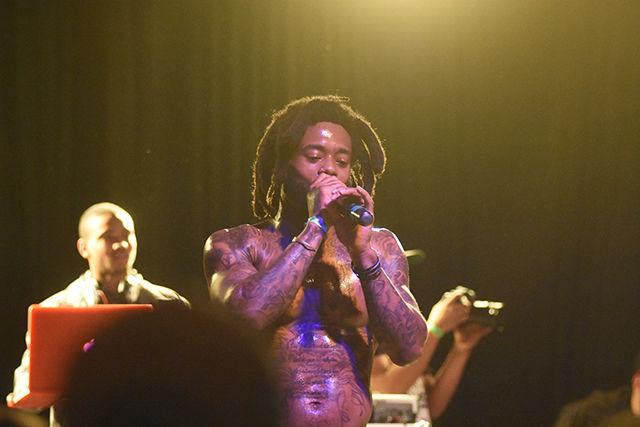 Deniro Farra, charlotte native, performs Saturday night at Cat's Cradle for the second night of WKNC's 13th Annual Double Barrel Benefit. The second night of theDouble Barrel Benefit featured only North Carolina native Rappers.