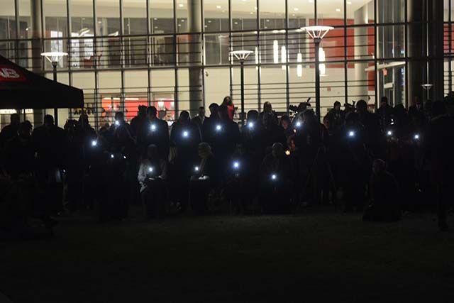 A vigil was held in memory of Deah Barakat, Yusor Abu-Salha and Razan Abu-Salha on Feb. 10th, 2016. The candlelight vigil was held on Stanford Commons, in front of Talley Student Union.