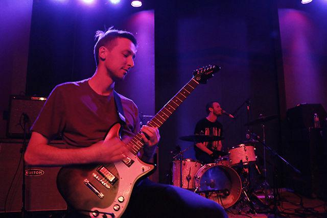 Lead guitarist for Museum Mouth, Graham High, performs during the Double Barrel Benefit for WKNC in Kings Barcade. The event, which was held to raise money for the college radio station, was held last Saturday.