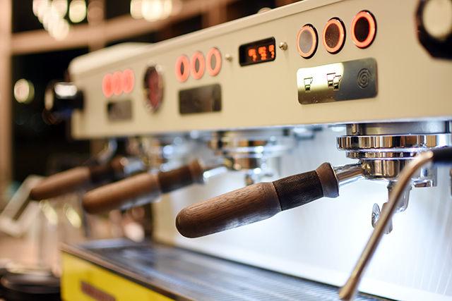An espresso machine sits on the counter of Jubala Coffee on Hillsborough Street on Wednesday. Jubala Coffee opened on Friday and features locally roasted Counter Culture Coffee for its customers. Jubala Coffee also offers another location on in North Raleigh on Honeycutt Road.