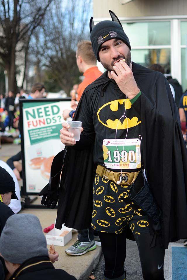 Josh Franceshina, from Indianapolis, IN, eats a doughnut during the 12th Annual Krispy Kreme Challenge on Feb. 6, 2016. This was Franceshina's 5th time participating in the race.