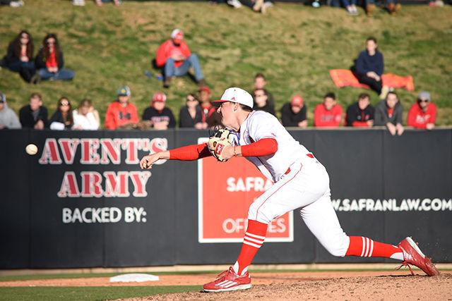 Chris Williams, a redshirt senior pitcher, throws the ball during the game against UNC-Wilmington on Doak Field March 2. The Wolfpack won against UNCW 5-2, putting this season's record at 7-2.