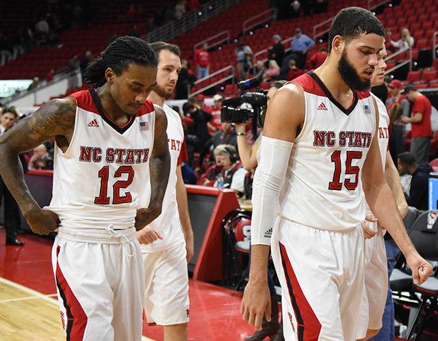 Sophomore guard/forward Cody Martin walks off the court after loss to Florida State on January 13, 2016. Martin transferred to Nevada for his final two season in college and was drafted by the Hornets in 2019.&#160;