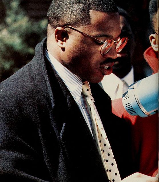 Kevin Howell was the first African American student to serve as student body president. Howell sought solutions for the low graduation rates of minorities and strongly opposed discriminatory discipline that occurred within the athletic department