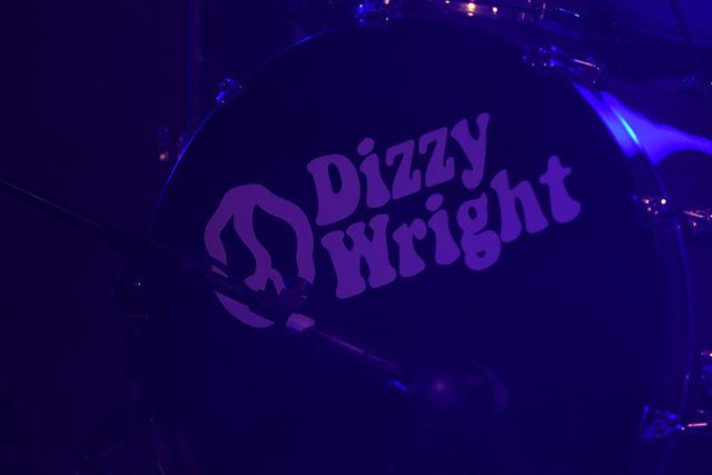 Dizzy Wright's , a nevada based rapper, band's equipment sits on stage as fans await his performance. Dizzy Wright was one of the opening acts for Logic.