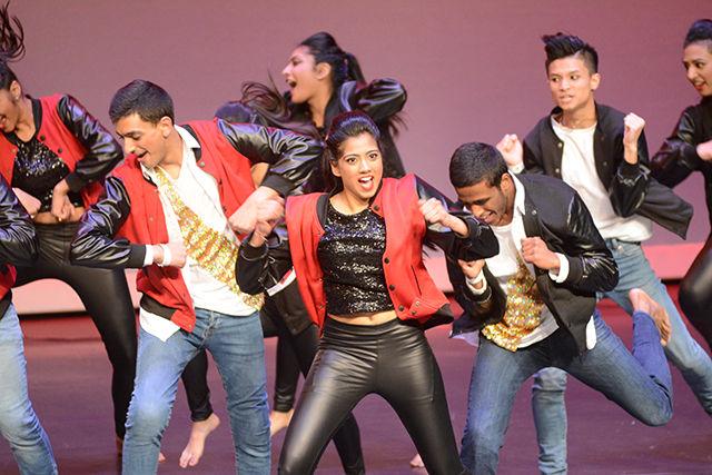 Members of the University of Sciences dance team Dhadkan perform in Oak City Revolution, a Bollywood Fusion dance competition held in Stewart Theatre at Talley Student Union on Saturday, April 2nd.