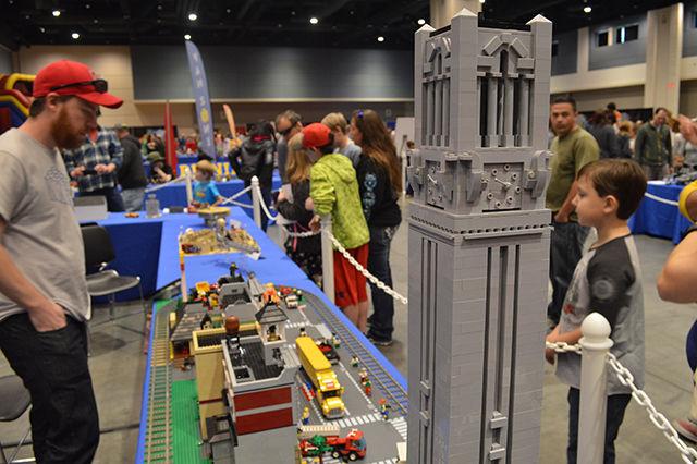 A.J. Klingenmaier, who graduated from NC State in 2008 with a degree in Art and Design, has recreated the Memorial Belltower with LEGOs next to a town -- a several year project. BrickUniverse is a LEGO convention that tours across the country, attracting fans of all ages. BrickUniverse was held in the Raleigh Convention Center on South Salisbury Street from 10am-4pm on April 2-3, 2016.