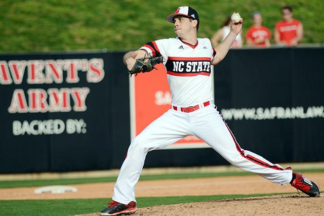 Senior pitcher Will Gilbert pitches the ball. The NC State baseball team lost to Indiana State 7-11 at Doak Field at Dail Park March 16.
