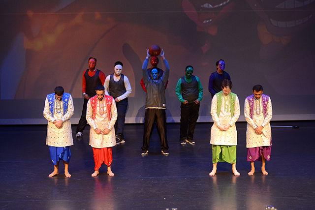 Members of the NYU dance team Pandamonium perform in Oak City Revolution, a Bollywood Fusion dance competition held in Stewart Theatre at Talley Student Union on Saturday, April 2nd. Pandamonium took home third place in the competition.