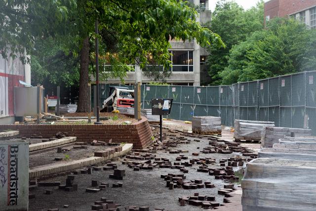 Harrelson Hall is prepped for demolition on May 18, 2016. The building is scheduled to be demolished this June.