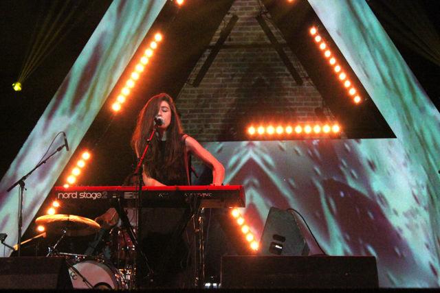Julia Holter performs Moogfest 2016 in the Carolina Theatre Fletcher Hall Thursday May 19th. She performed with a violinist and pianist. Holter also performed during Moogfest 2012. The festival was held May 19-22 across multiple venues in downtown Durham.