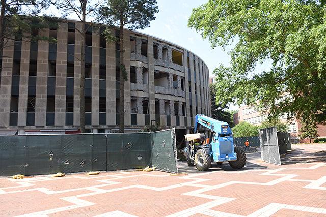 Harrelson Hall is prepped for demolition on May 26, 2016. The building is scheduled to be demolished this June.