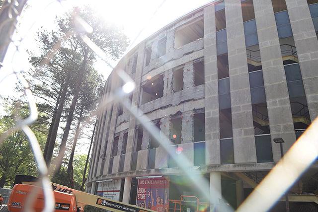 Harrelson Hall is prepped for demolition on May 26, 2016. The building is scheduled to be demolished this June.