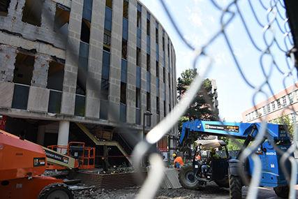Harrelson Hall is prepped for demolition on May 26, 2016. The building is scheduled to be demolished this June.