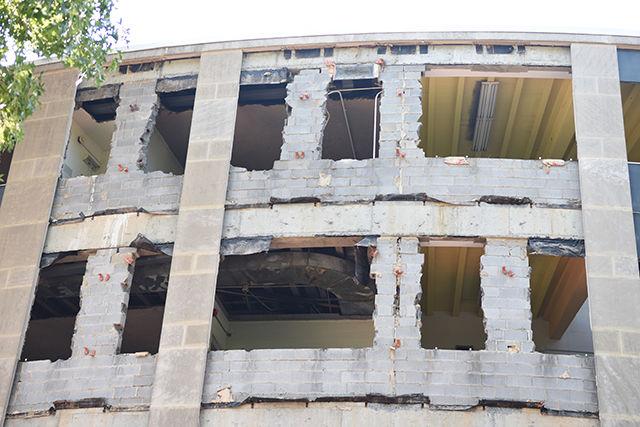 Harrelson Hall is prepped for demolition on May 26, 2016. The building is scheduled to be demolished this June.