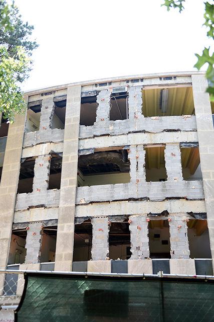 Harrelson Hall is prepped for demolition on May 26, 2016. The building is scheduled to be demolished this June.