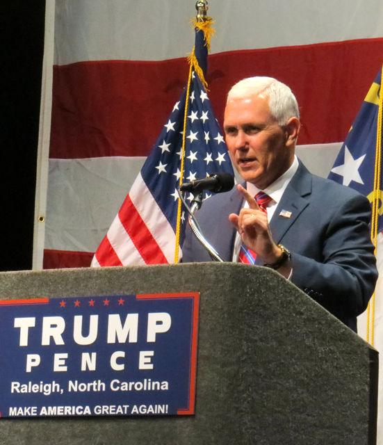 Republican Vice Presidential nominee Mike Pence speaks in the Duke Energy Center for the Performing ArtsThursday.&#160;&#8220;Donald Trump just gets it,&#8221; Pence said. &#8220;He&#8217;s a doer in a game usually reserved for talkers and when Donald Trump does his talking he doesn&#8217;t go tip-toeing around thousands of rules of political correctness.&#8221;