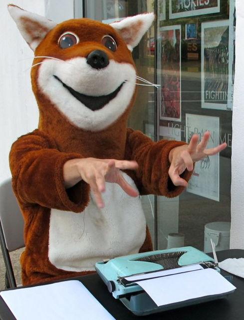 The man behind the mascot: poetry fox Chris Vitiello