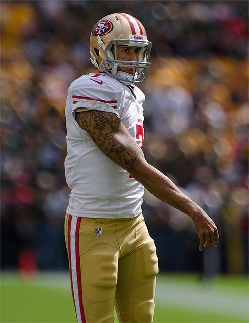 Colin Kaepernick plays for the San Francisco 49ers.