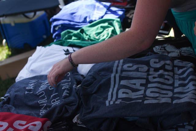 Vendors set up booths around the Pride Parade on Saturday at Duke University. The proceeds for this specific shop were donated towards LGBTQ causes in the state.