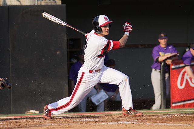 Junior shortstop Trea Turner hits during the NC State 3-2 victory over East Carolina on April 2, 2014. The win improved the Wolfpack's record to 17-11. The team's next home appearance will occur on April 18 against Boston College.&#160;