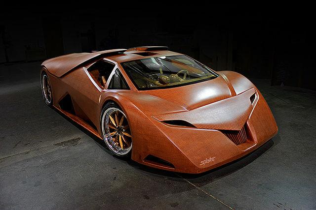 NC State alumnus Joe Harmon unveils Splinter, the first wooden supercar.