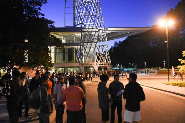 The line for the 2016 PackHowl Concert wraps around Talley Student Union on Wednesday. The lineup featured Sonny Miles, MadeinTYO and T.I.