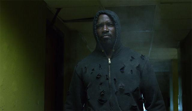 Luke Cage, played by Mike Colter, is still standing after a halo of gunfire. The series, which premiered on Netflix on Friday, had 13 episodes ready to stream.
