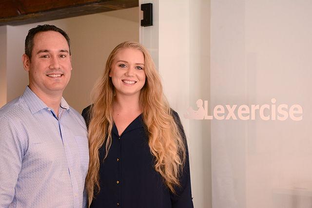 Chad Myers and Marie Lunney of Lexercise in their office located in downtown Raleigh. Lexercise provides online activities and services to children with Dyslexia and other learning disabilities which allows them to improve their learning skills.