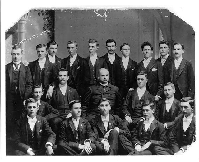 Oct. 3, 1889: Freshmen pose on the first day of class of the newly founded North Carolina College of Agriculture and Mechanic Arts.