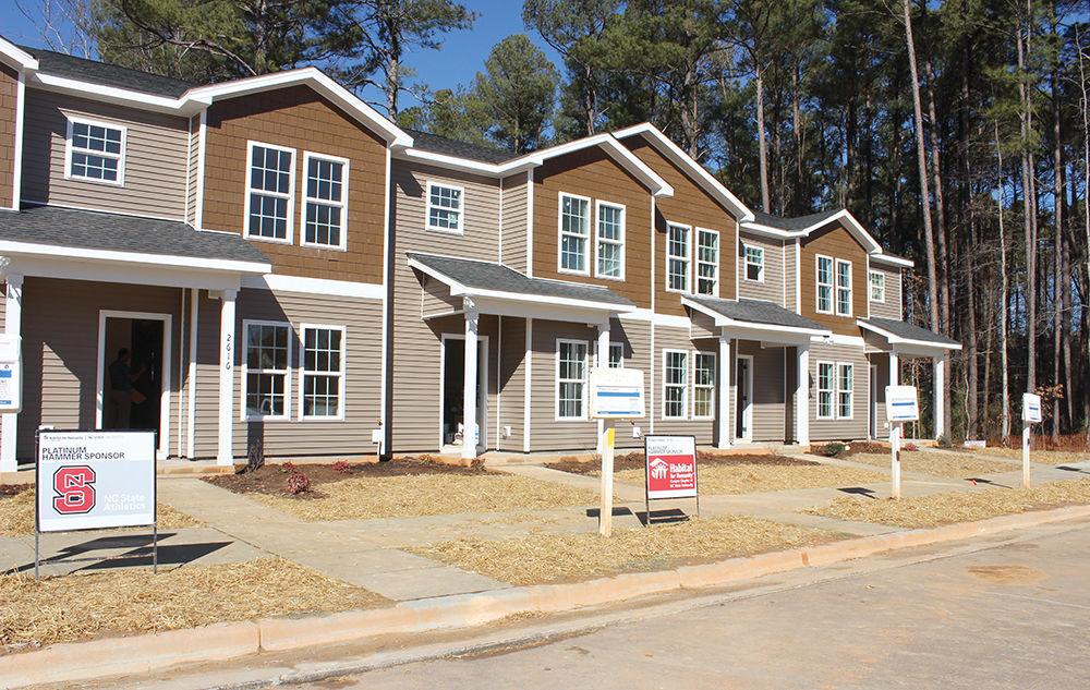 Build-a-Block homes are on display during the open house held Wednesday afternoon. The open house showcased the completed homes built by NC State&#8217;s Habitat for Humanity chapter.&#160;